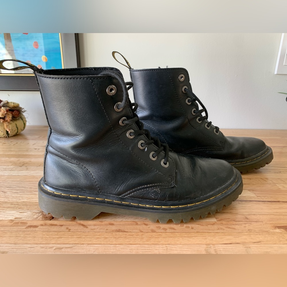 Dr. Martens Black Luana Leather Combat Boot